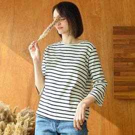 [Natural Garden] MADE N_ Feeling Good Stripe Three-Quarter Sleeve Shirt _ T-shirt that is good to coordinate in spring, Made in Korea
